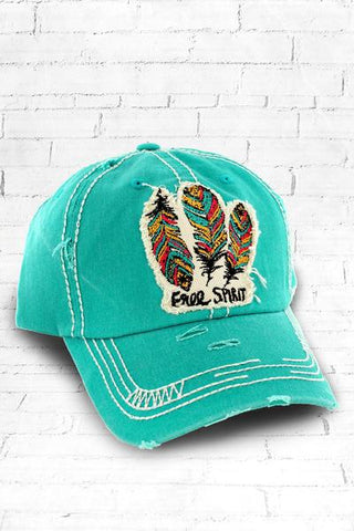 Teal Distressed 'Free Spirit' Hat