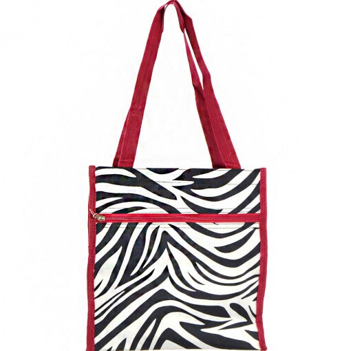 RED ZEBRA TOTE BAG