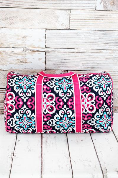 FLOWER QUILTED DUFFEL BAG