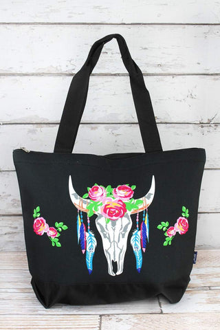 FREE SPIRIT STEER BLACK TOTE BAG